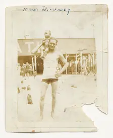 Photograph of Cpl. Lawrence Leslie McVey with his son, Lawrence McVey Jr., 1925. Creator: Unknown