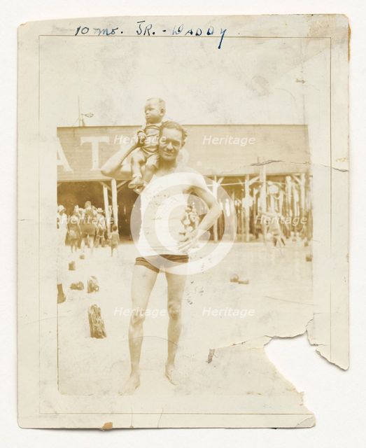 Photograph of Cpl. Lawrence Leslie McVey with his son, Lawrence McVey Jr., 1925. Creator: Unknown.