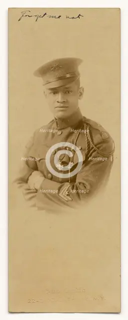 Photograph of Cpl. Lawrence McVey in uniform wearing the Croix de Guerre medal, ca. 1920. Creator: Alva Studio.