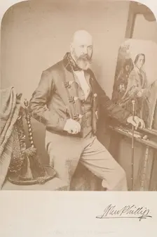 Photograph of John Phillip at his Easel, c1858. Creator: Unknown