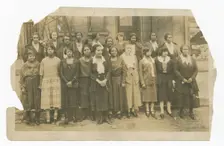 Photograph of Lucille Brown among Poro agents and one small child, 1915-1953. Creator: Unknown