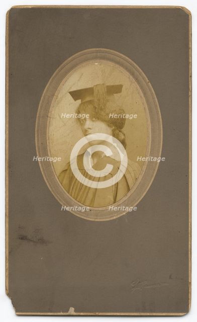 Photograph of Maggie Hickman in a cap and gown, 1912-1928. Creator: Lay Brothers Photograph.