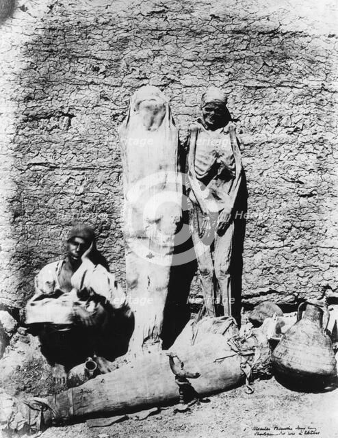 Photograph of mummies, 1860. Artist: Unknown