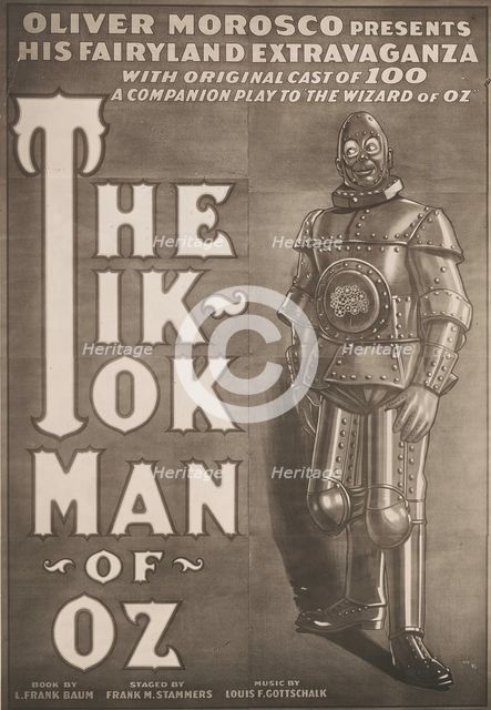 Photograph of poster publicizing the stage production The Tik-Tok Man of Oz, 1913. Creator: Unknown.