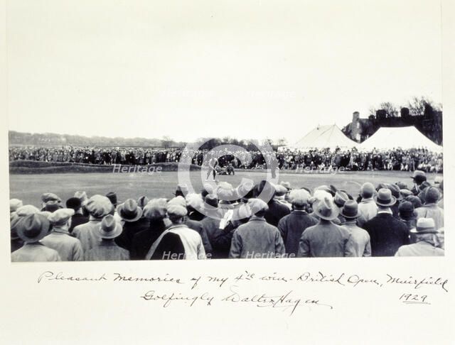 Photograph signed by American golfer Walter Hagen, 1929. Artist: Unknown
