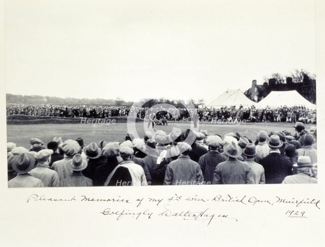 Photograph signed by American golfer Walter Hagen, 1929. Creator: Unknown.