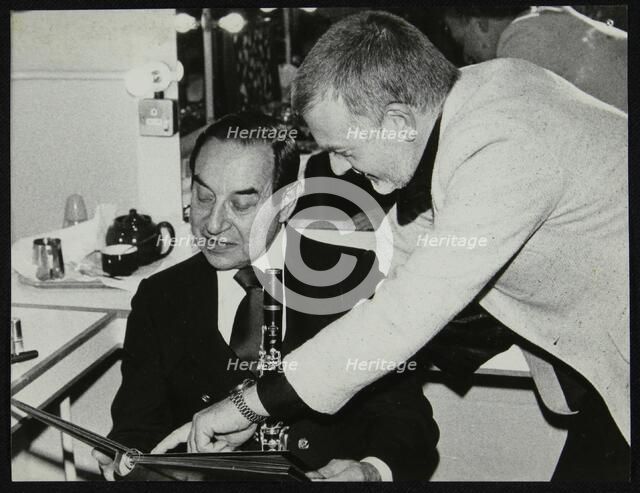 Photographer Denis Williams and Peanuts Hucko, Forum Theatre, Hatfield, Hertfordshire, 1980. Artist: Unknown