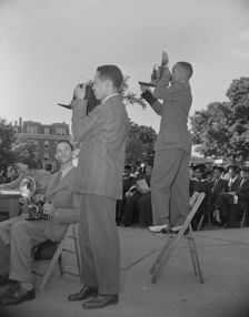 Photographers from the Negro press at Howard University commencement..., Washington, D.C, 1942. Creator: Gordon Parks