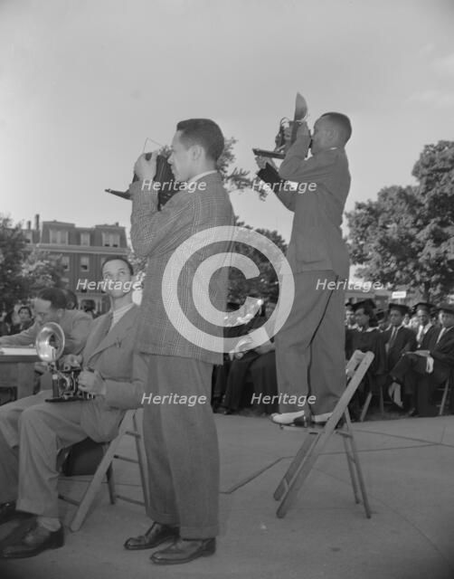 Photographers from the Negro press at Howard University commencement..., Washington, D.C, 1942. Creator: Gordon Parks.