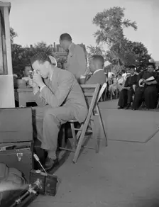 Photographers from the Negro press at Howard University commencement..., Washington, D.C, 1942. Creator: Gordon Parks