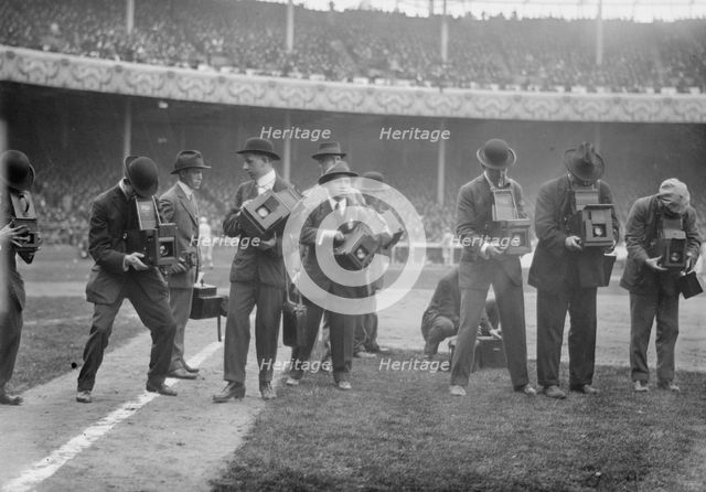 Photographers - Polo Grounds, 1914. Creator: Bain News Service.