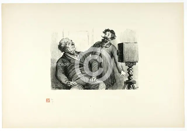 Photographes et photographiés, from Tirage Unique de Trente-Six Bois, 1862, printed 1920. Creator: Charles Maurand.