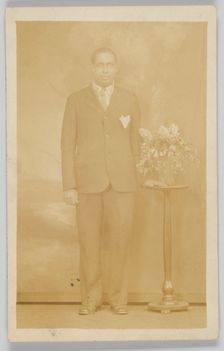 Photographic postcard of a man, 1926-1940s. Creator: Unknown