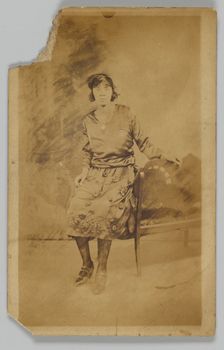 Photographic postcard of a woman, 1918-1930. Creator: Unknown