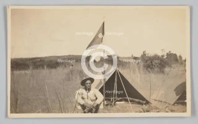 Photographic postcard of Charles Wilbur Rogan in the Philippines, 1910-1919. Creator: Unknown.