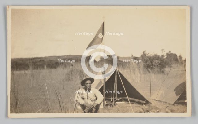 Photographic postcard of Charles Wilbur Rogan in the Philippines, 1910-1919. Creator: Unknown.