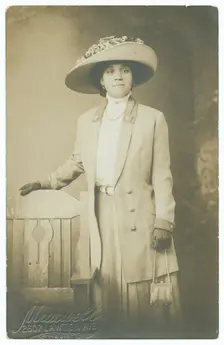 Photographic postcard of Dovie Wright Jordan, ca. 1917. Creator: Unknown