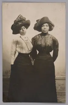 Photographic postcard of Harriet Tubman's great nieces, Eva and Alida Stewart, ca. 1910-1914. Creator: Unknown