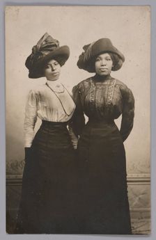 Photographic postcard of Harriet Tubman's great nieces, Eva and Alida Stewart, ca. 1910-1914. Creator: Unknown