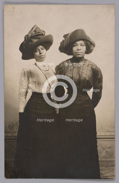Photographic postcard of Harriet Tubman's great nieces, Eva and Alida Stewart, ca. 1910-1914. Creator: Unknown.