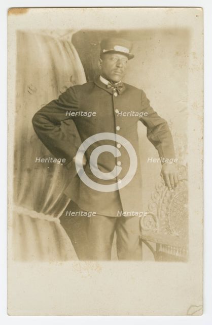 Photographic postcard of Pullman Porter, T.R. Joseph, ca. 1930s. Creator: Unknown.