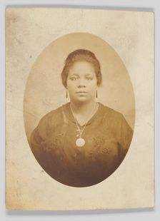 Photographic postcard of unidentified woman, 1917-1930. Creator: Unknown