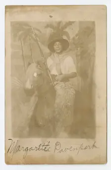Photographic postcard portrait of Margarette Davenport in costume, early 20th century. Creator: Unknown