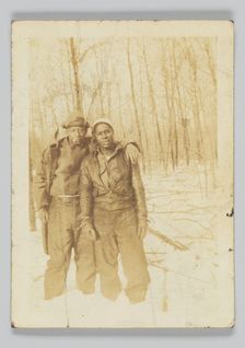 Photographic print of two unidentified men outdoors, 20th century. Creator: Unknown