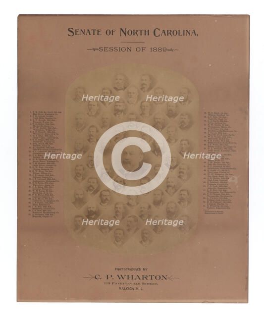 Photographic print of the Senate of North Carolina, Session of 1889, 1889. Creator: Cyrus Paisley Wharton.