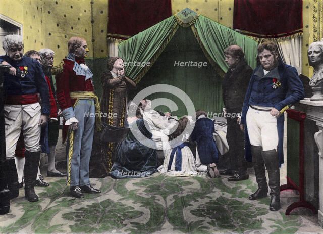 Photographic representation of the death of Napoleon on St Helena. Artist: Unknown