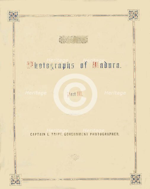 Photographic Views in Madura, Part III, 1858. Creator: Captain Linnaeus Tripe.