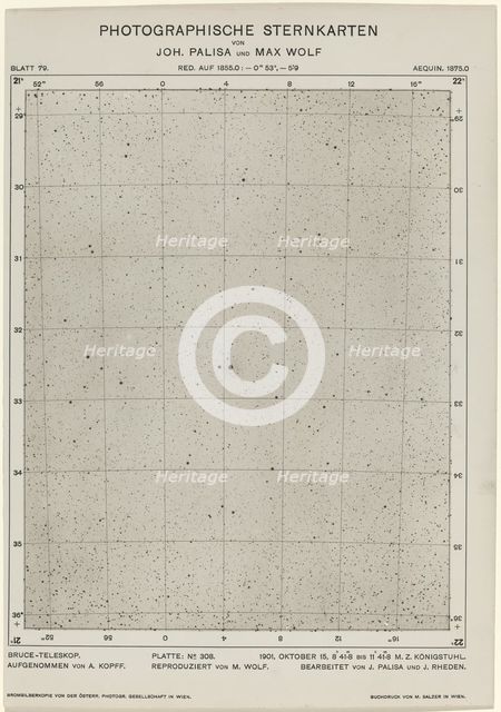 Photographische Sternkarten (October 15, 1901), 654. Creators: Max Wolf, Johann Palisa.