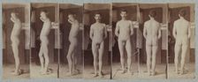 Photographs of a Standing Male Nude Model ("Joseph Smith"), c. 1883. Creator: Thomas Eakins (American, 1844-1916), circle of ; Thomas Eakins (American, 1844-1916), circle of