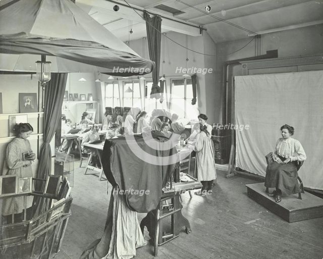 Photography students at work, Bloomsbury Trade School for Girls, London, 1911. Artist: Unknown.
