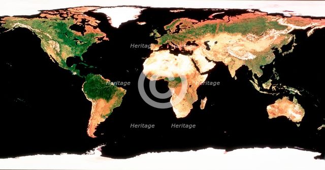 Photomosaic of Earth without cloud cover. Creator: Unknown.