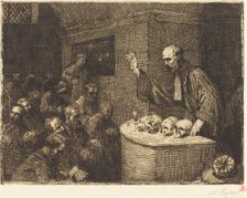 Phrenology Course, 2nd plate (Le cours de phrenologie), 1906. Creator: Alphonse Legros