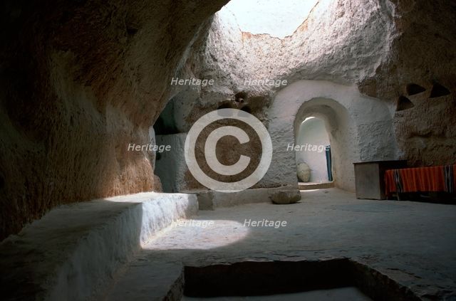 Pit dwelling in Tunisia.