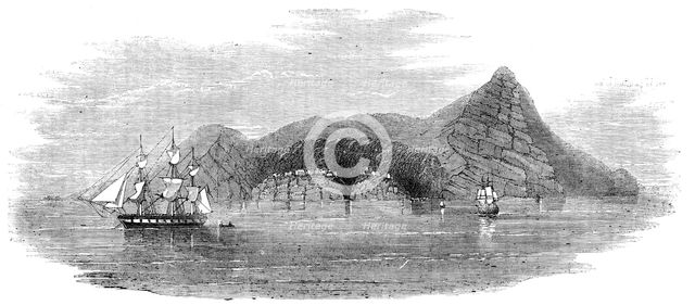 Pitcairn's Island - sketched from H.M.S. "Amphitheatre", 1856.  Creator: Unknown.