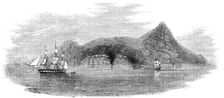 Pitcairn's Island - sketched from H.M.S. "Amphitheatre", 1856. Creator: Unknown