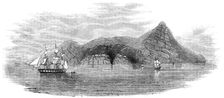 Pitcairn's Island - sketched from H.M.S. "Amphitheatre", 1856. Creator: Unknown