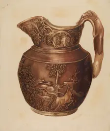 Pitcher w/ Hound Handle, probably 1938. Creator: Edith Miller