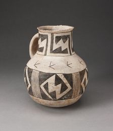 Pitcher with Stepped-Interlocking Motifs and Vertical Hatching, A.D. 950/1400. Creator: Unknown
