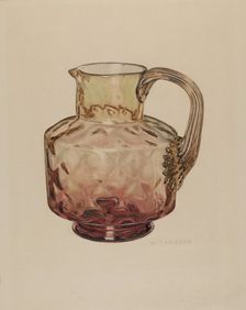 Pitcher (Amberina), 1935/1942. Creator: George Yanosko