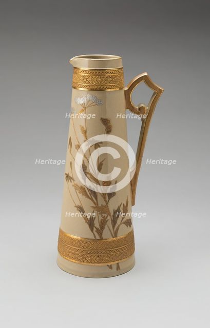 Pitcher, c. 1885. Creators: D.F. Haynes and Company, Chesapeake Pottery.