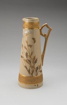 Pitcher, c. 1885. Creators: D.F. Haynes and Company, Chesapeake Pottery