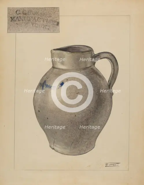 Pitcher, c. 1936. Creator: Frank Fumagalli.