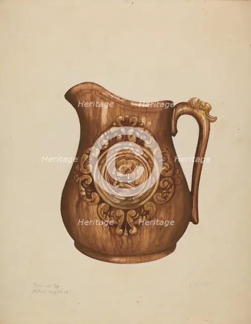Pitcher, c. 1936. Creator: Samuel O. Klein.