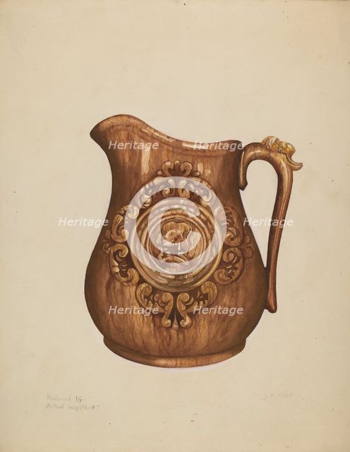 Pitcher, c. 1936. Creator: Samuel O. Klein.