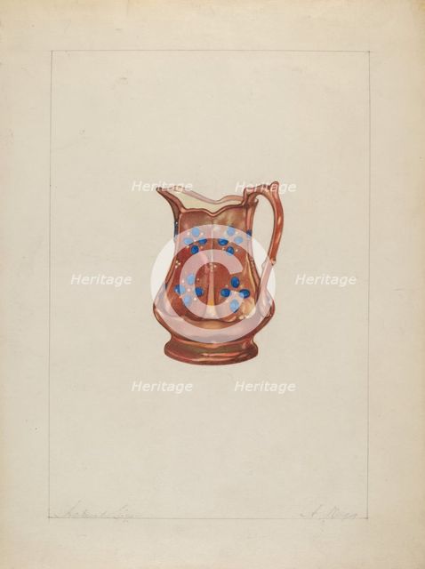 Pitcher, c. 1937. Creator: Arthur Wegg.