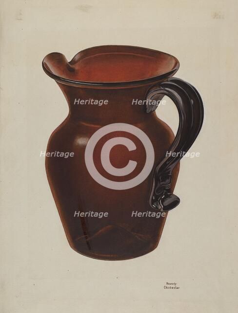 Pitcher, c. 1938. Creator: Beverly Chichester.